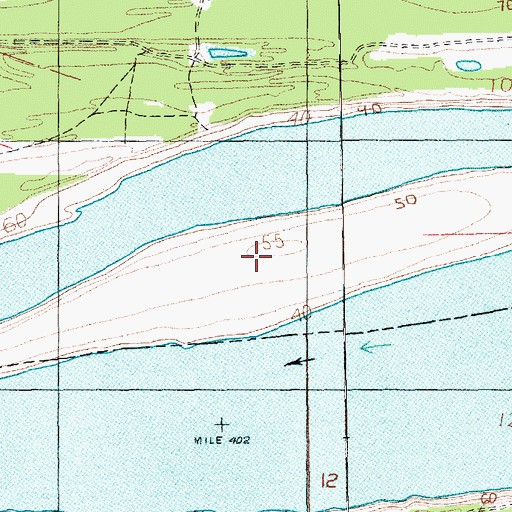Topographic Map of Grand Gulf Bar, MS