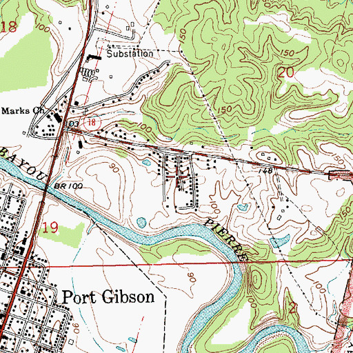 Topographic Map of Green Meadow, MS