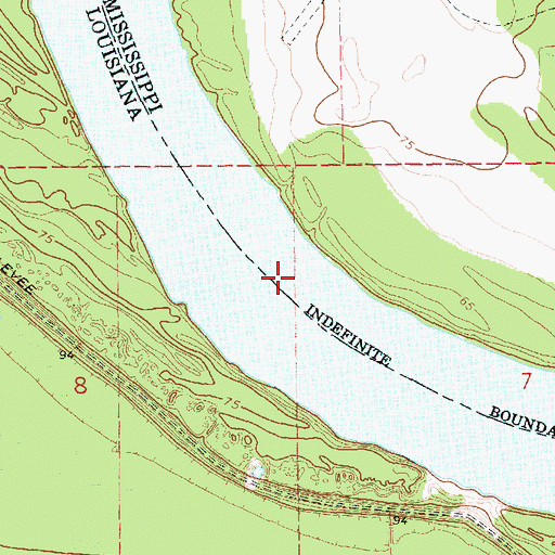 Topographic Map of Hard Times Bend, MS