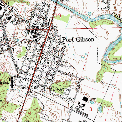 Topographic Map of Jewish Cemetery, MS