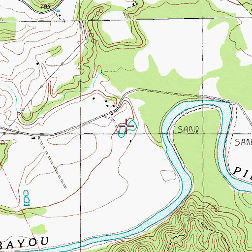 Topographic Map of Lake Mille, MS