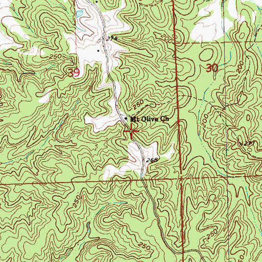 Topographic Map of Mount Olive School (historical), MS