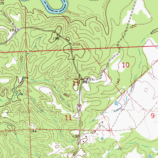 Topographic Map of Mount Pilgrim School (historical), MS