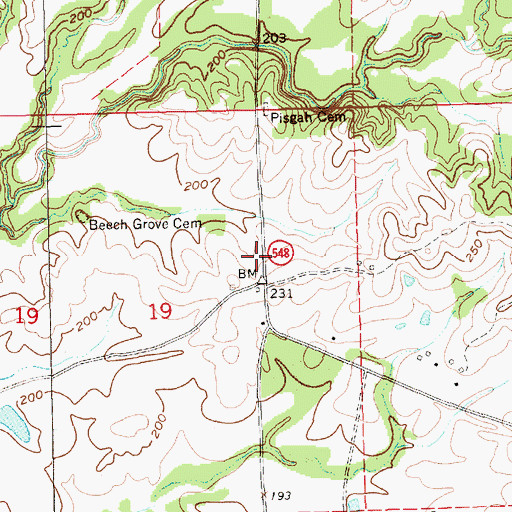 Topographic Map of Pisgah School (historical), MS