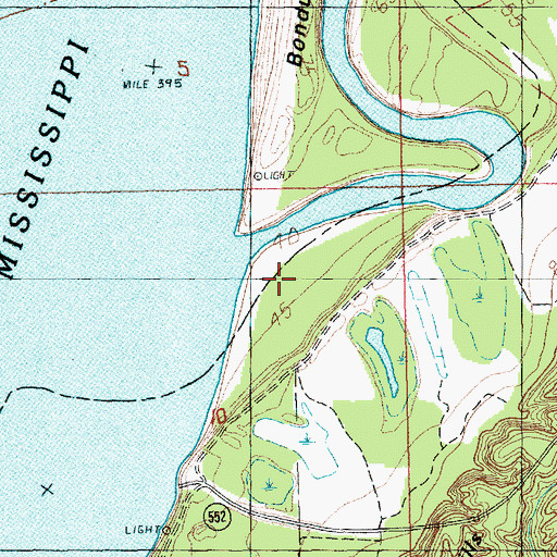 Topographic Map of Point Facilo, MS