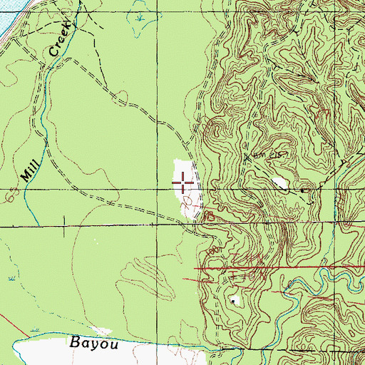 Topographic Map of Rodney Lake (historical), MS