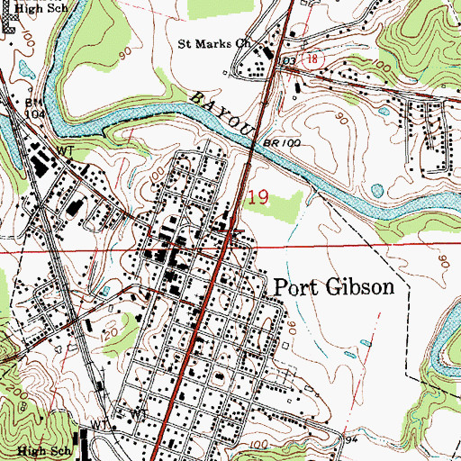Topographic Map of Saint Peter African Methodist Episcopal Church, MS