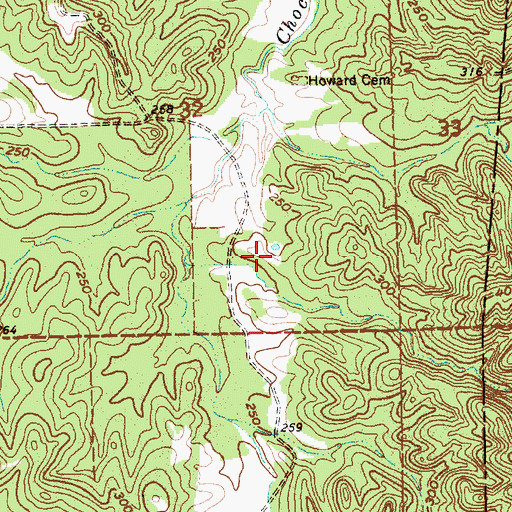 Topographic Map of Scott School (historical), MS