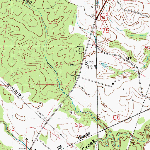 Topographic Map of Washington School (historical), MS