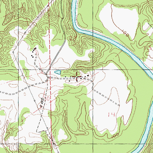 Topographic Map of Waterloo Plantation (historical), MS