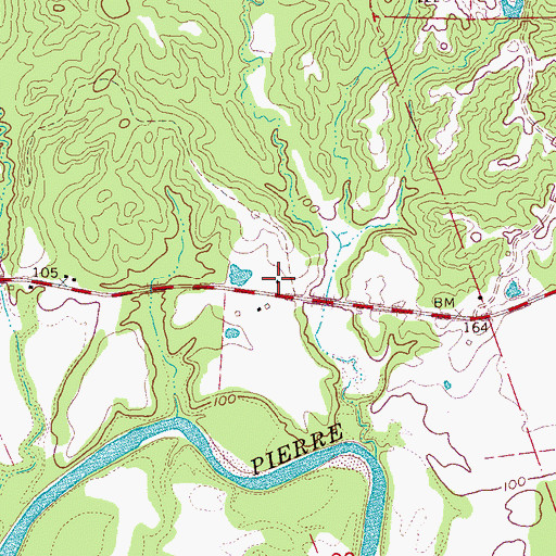 Topographic Map of Woodlawn School (historical), MS