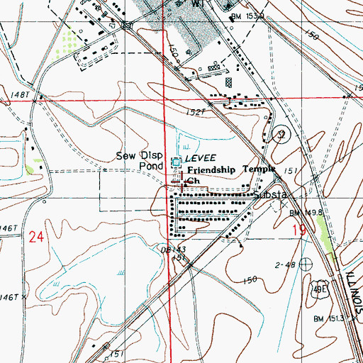 Topographic Map of Friendship Temple Church, MS