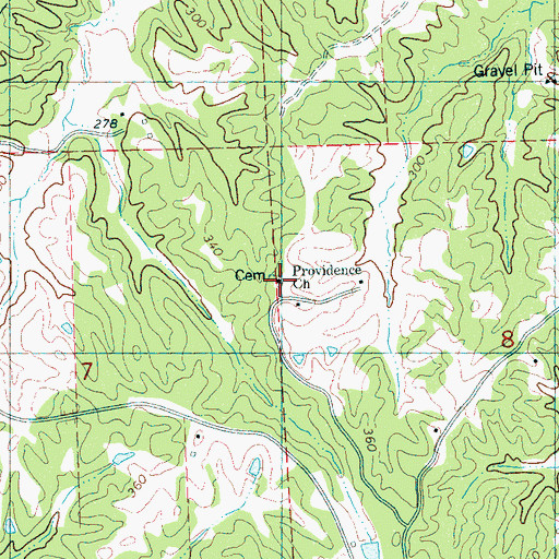 Topographic Map of Providence Church, MS