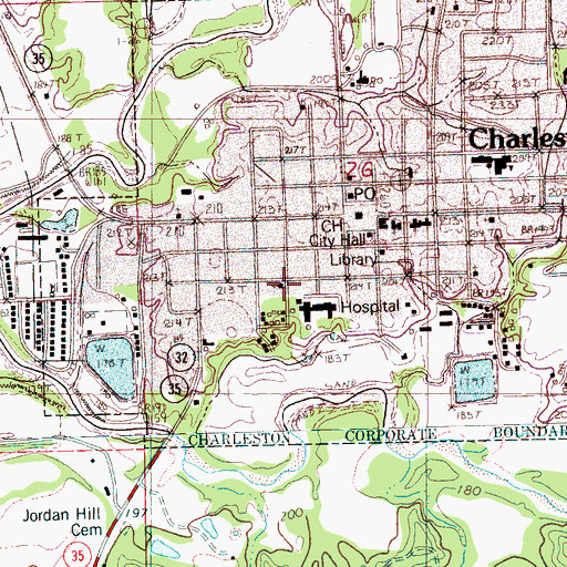 Topographic Map of Saint Johns Catholic Church, MS