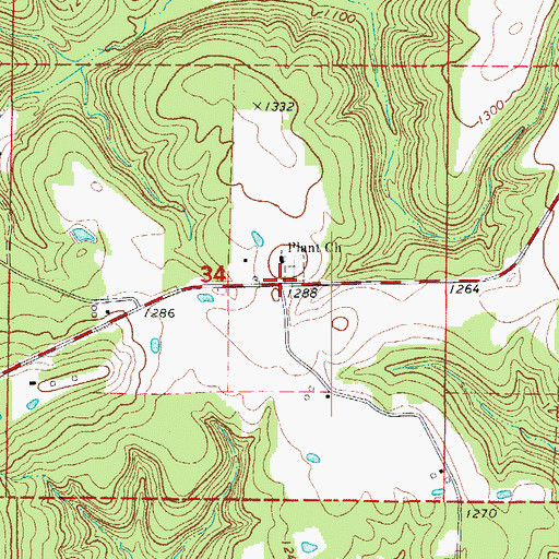 Topographic Map of Plant, AR