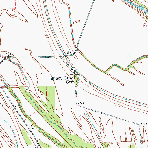 Topographic Map of Shady Grove School (historical), MS
