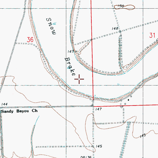 Topographic Map of Snow Brake Lake, MS