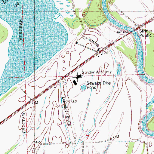 Topographic Map of Strider Academy, MS