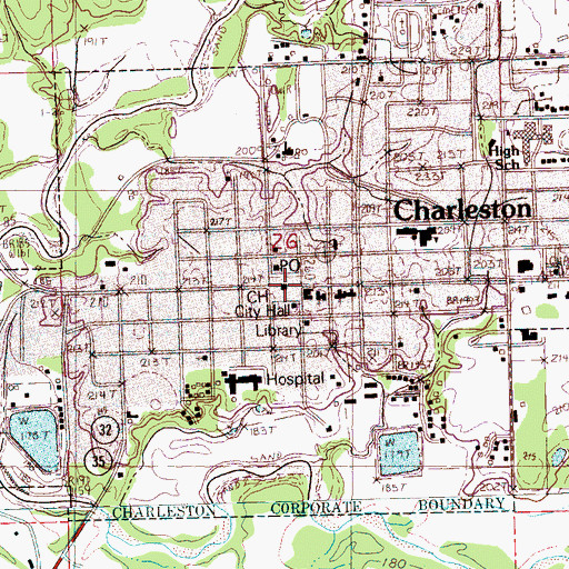 Topographic Map of Tallahatchie County Courthouse, MS
