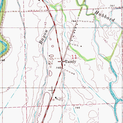 Topographic Map of Tandy, MS