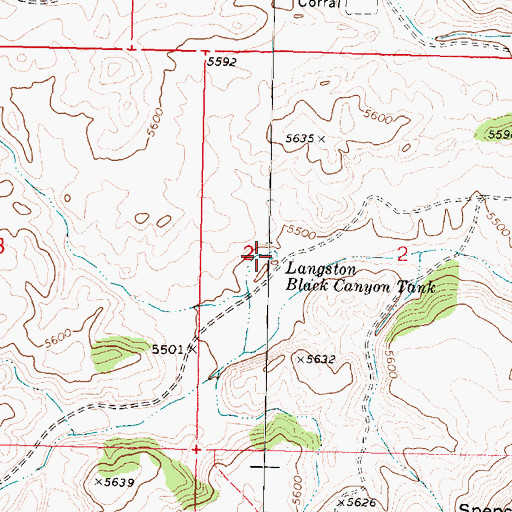 Topographic Map of Langston Black Canyon Tank, AZ