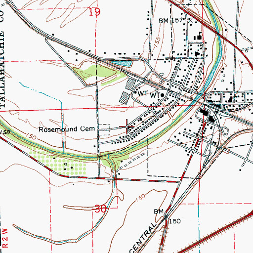Topographic Map of Wrights Chapel Church of God and Christ, MS