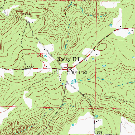 Topographic Map of Rocky Hill, AR