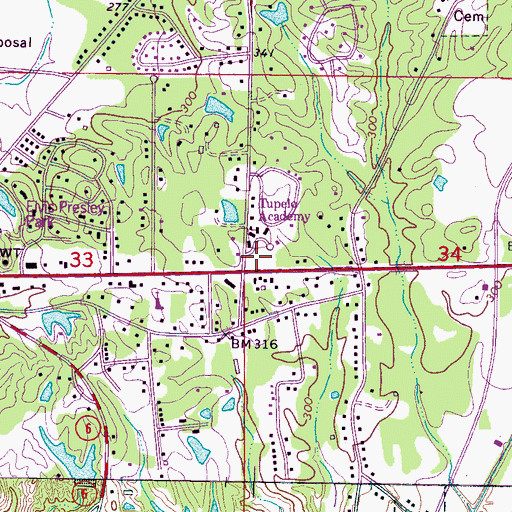 Topographic Map of Abundant Life Tabernale, MS