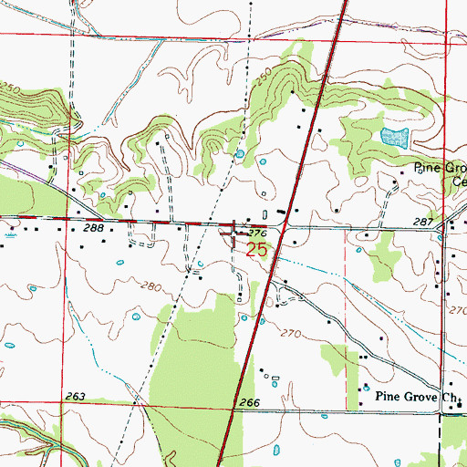 Topographic Map of Bertersville (historical), MS