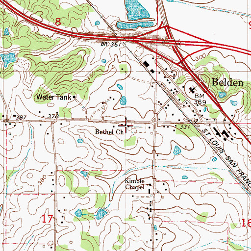Topographic Map of Bethel Church, MS