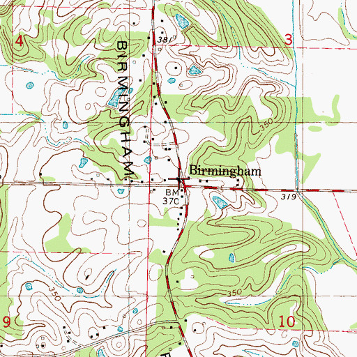 Topographic Map of Birmingham Baptist Church, MS