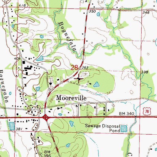 Topographic Map of Boguefala Church, MS