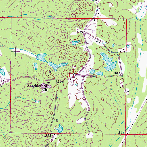Topographic Map of Burnt School (historical), MS