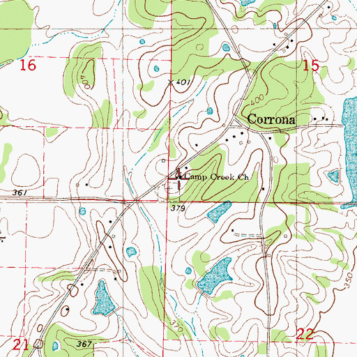 Topographic Map of Camp Creek Church, MS