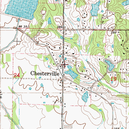 Topographic Map of Chesterville Baptist Church, MS