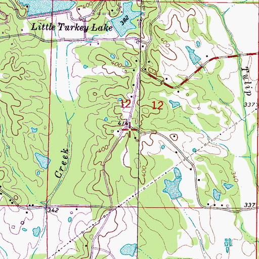 Topographic Map of Clayton School (historical), MS