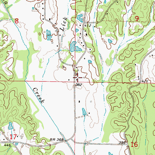 Topographic Map of Crossroads School (historical), MS