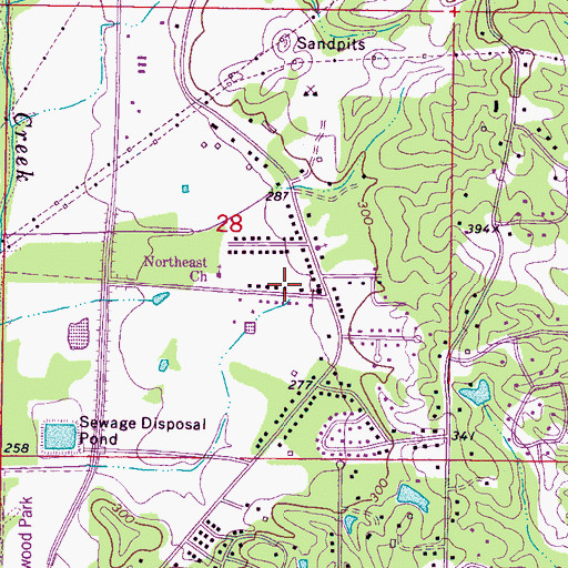 Topographic Map of Eastwood Place, MS