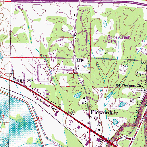 Topographic Map of Edgemont, MS