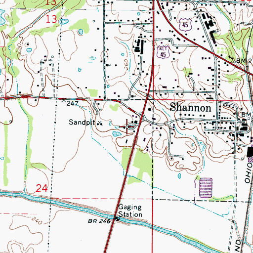 Topographic Map of Family Baptist Church, MS