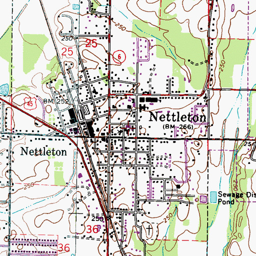 Topographic Map of First Baptist Church, MS