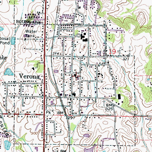Topographic Map of First Baptist Church, MS