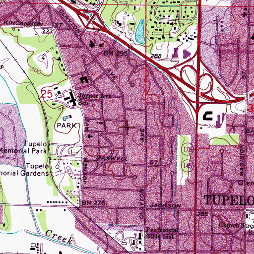 Topographic Map of First Seventh Day Adventist Church, MS