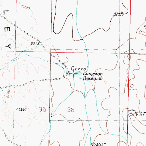 Topographic Map of Langston Reservoir, AZ