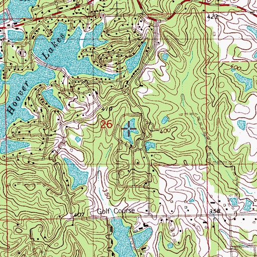 Topographic Map of Lake Bonnie Webb, MS