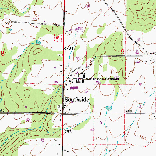 Topographic Map of South Side Elementary School, AR