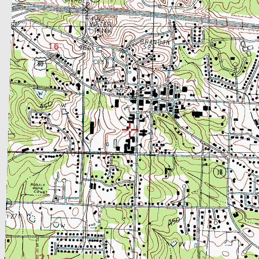 Topographic Map of Brandon Lower Elementary School, MS