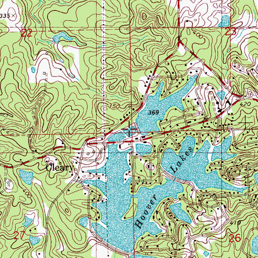 Topographic Map of Lake Charley, MS