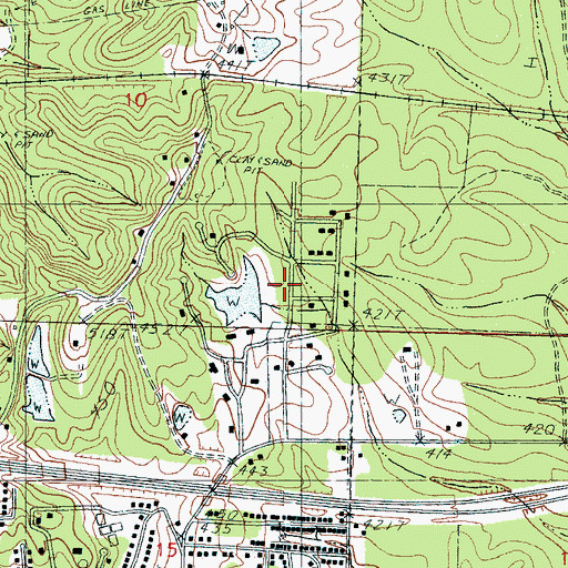 Topographic Map of Easthaven, MS