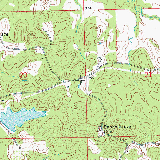 Topographic Map of Enoch Grove Church, MS